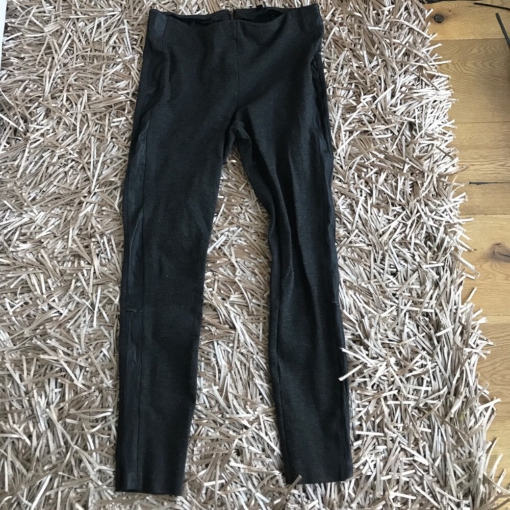 J. Crew Legging with leather side strip